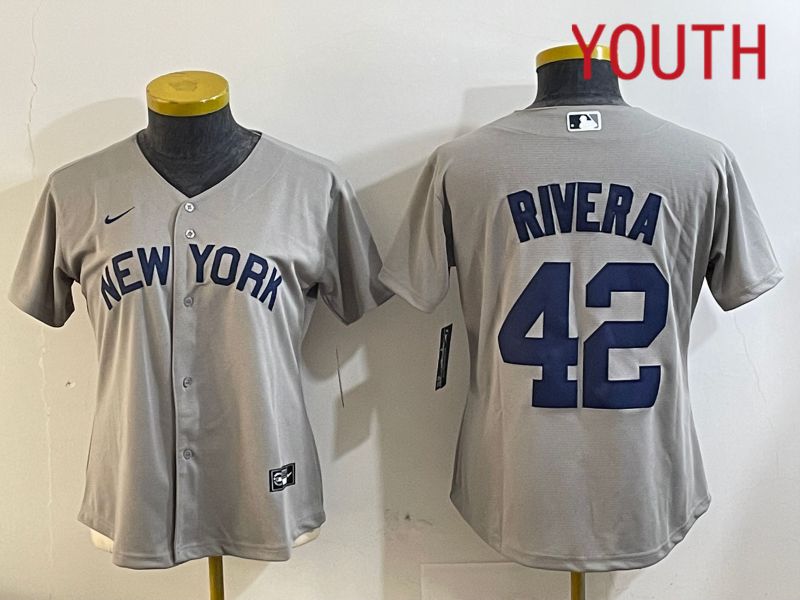 Youth New York Yankees 42 Rivra grey 2024 Nike MLB jersey 20241120